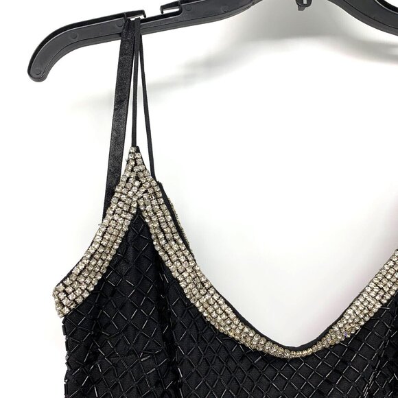 Mac Duggal Dress Black 93551 Beaded Spaghetti Strap Column Gown NWT - Picture 5 of 16